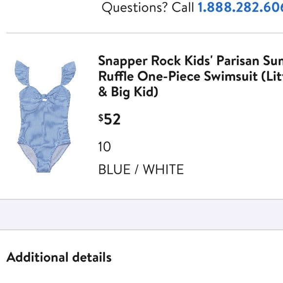 Snapper Rock Girls Seersucker Swimsuit - size 10 - Picture 6 of 6